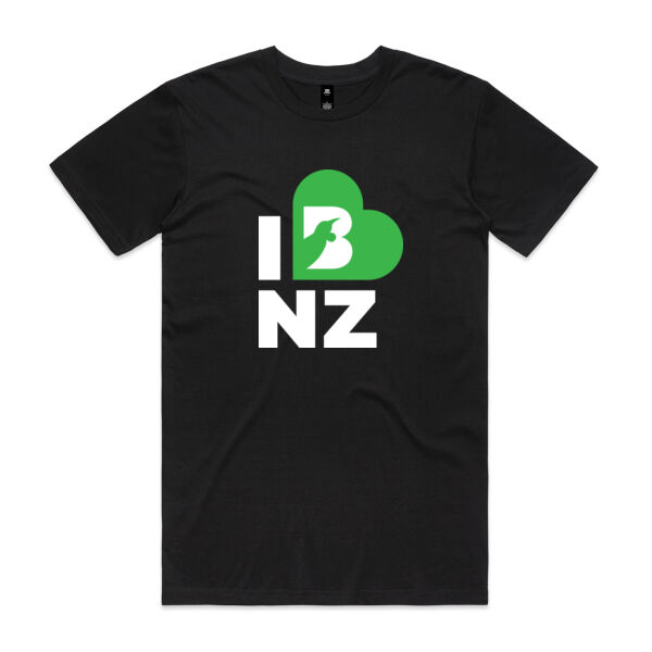 T-shirt - Mens - I Love NZ - White Letters - Middle Thumbnail